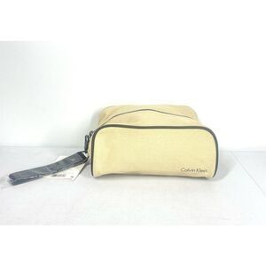 Calvin Klein Canvas Toiletry Travel Bag Wrist Strap Shaving Cosmetics UNISEX NWT